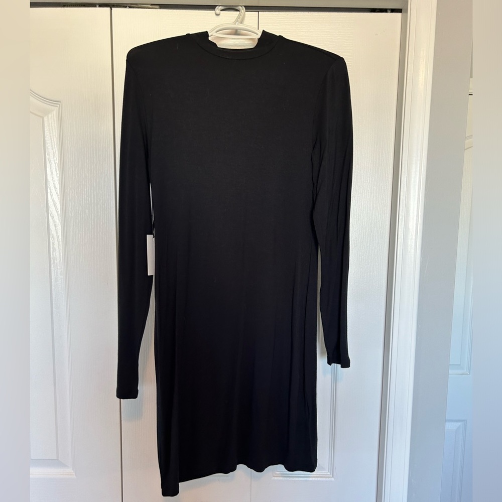 BABATON Mock neck black long sleeve dress- size M
